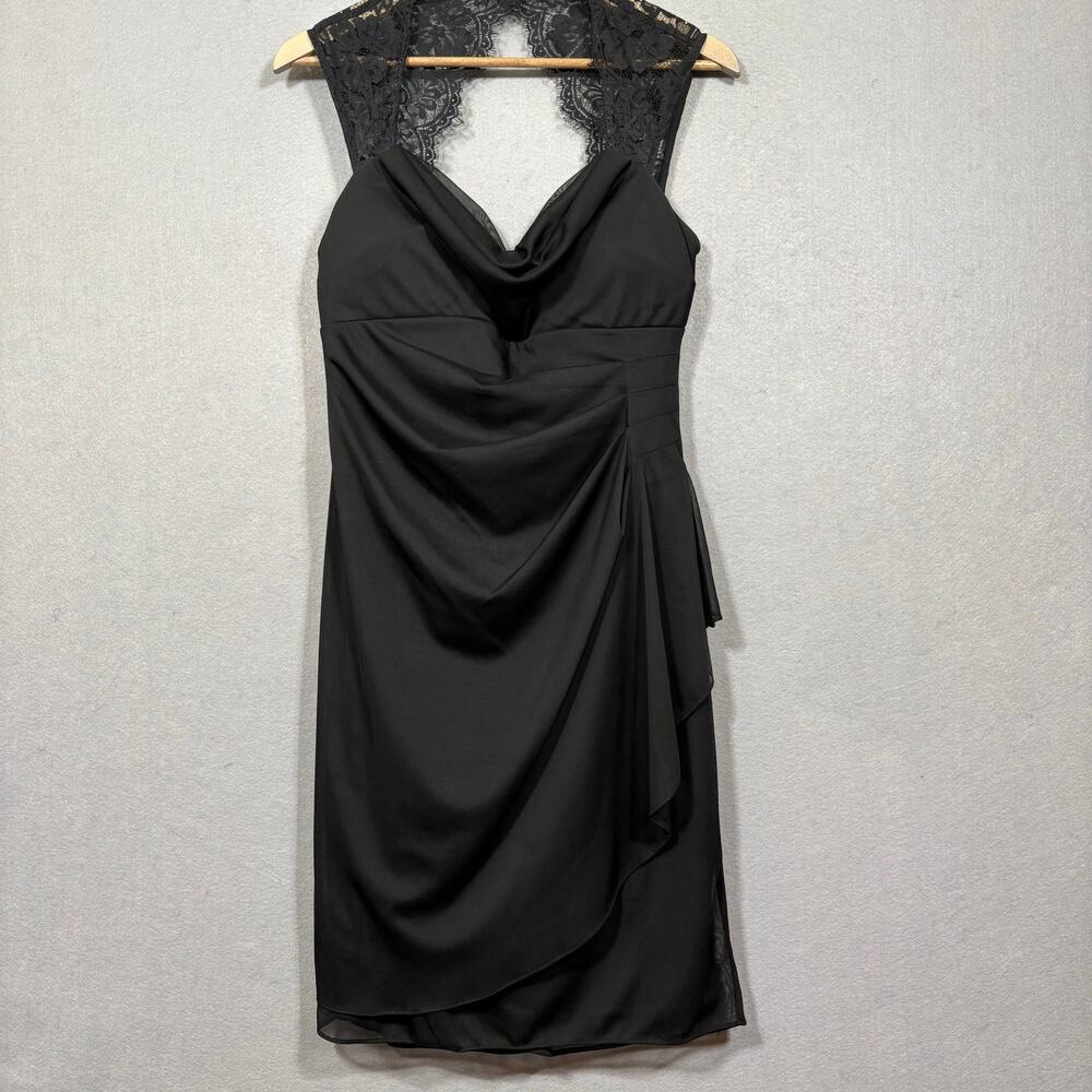 Scarlett Draped Black Dress 10 Lace Revenge Cocktail Witchy Romantic Evening